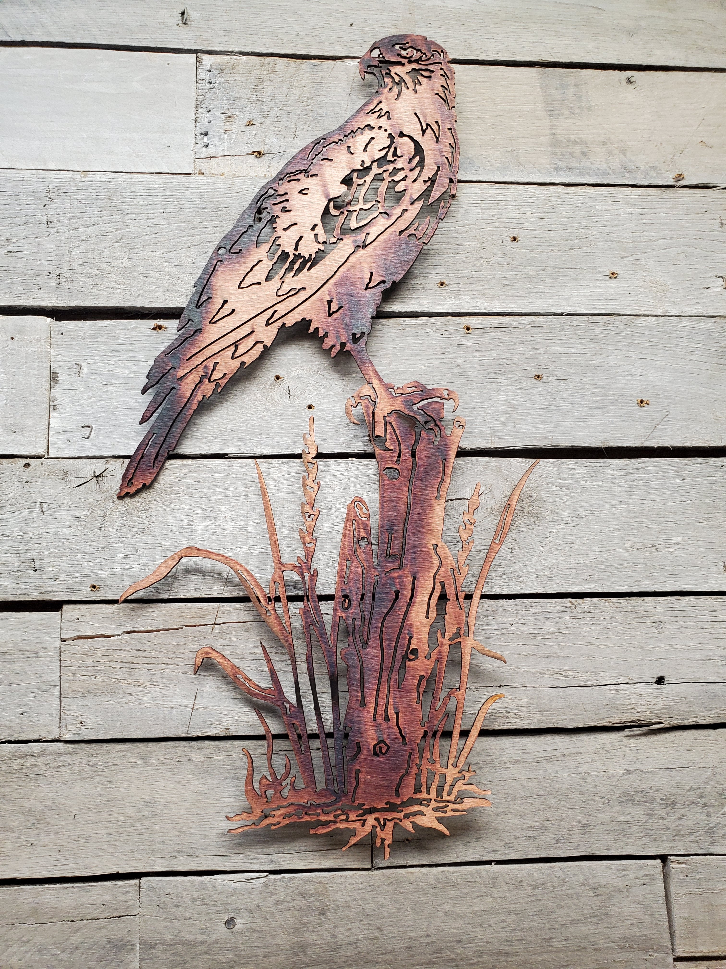 Hawk on Stump - Hersey Customs Inc.