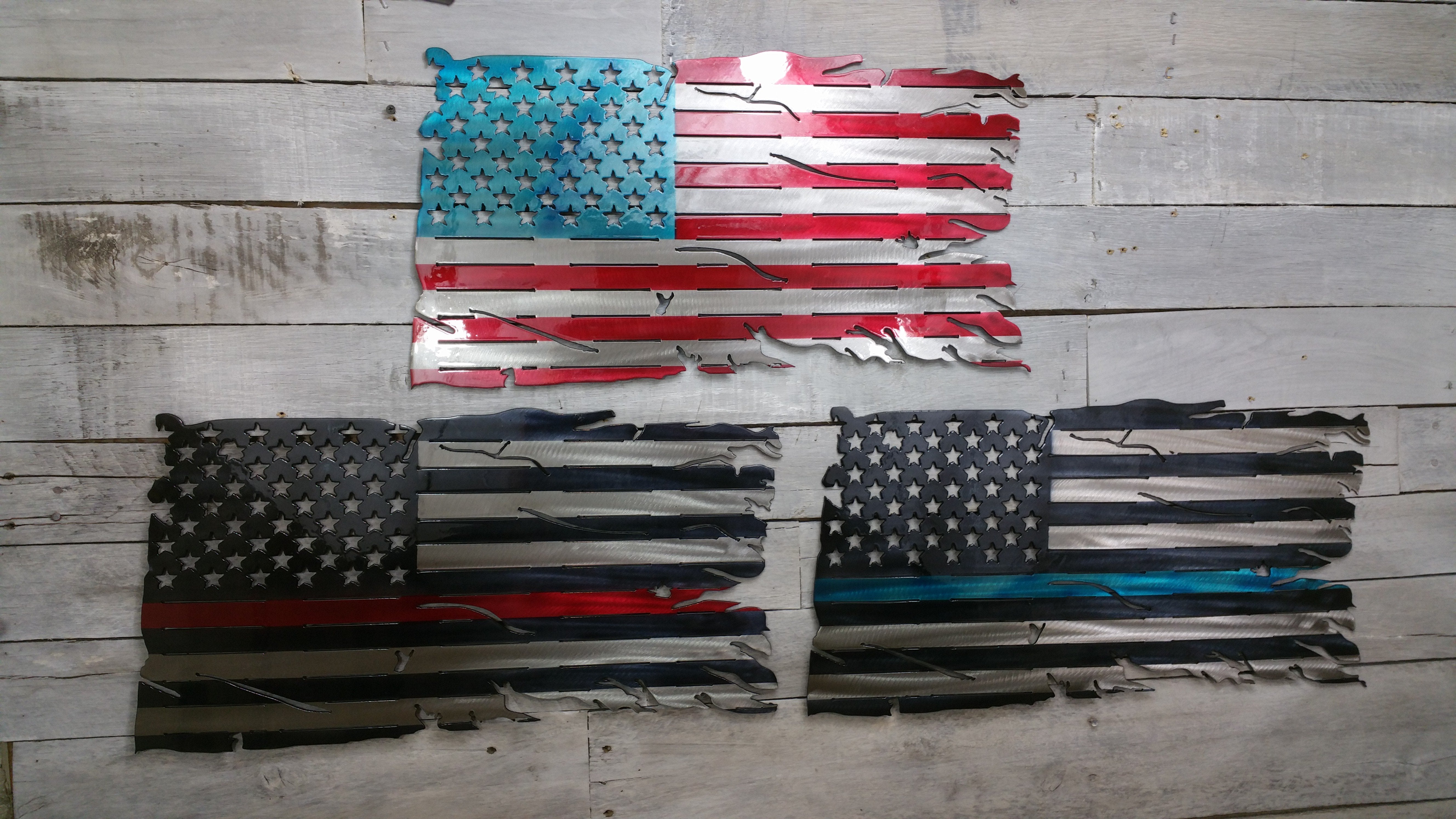 Weathered  American Flag - Hersey Customs Inc.